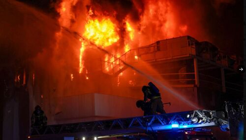 pożar hali w Sosnowcu