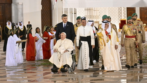 Papież Franciszek i król Hamad bin Isa Al Khalifa