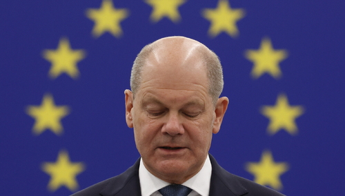 Olaf Scholz. Parlament Europejski w Strasburgu