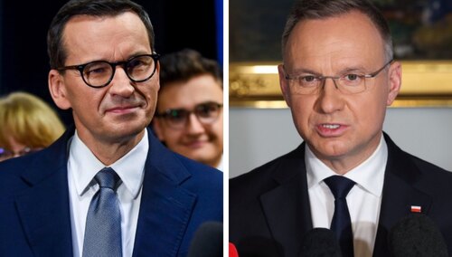 Premier Mateusz Morawiecki oraz prezydent Andrzej Duda