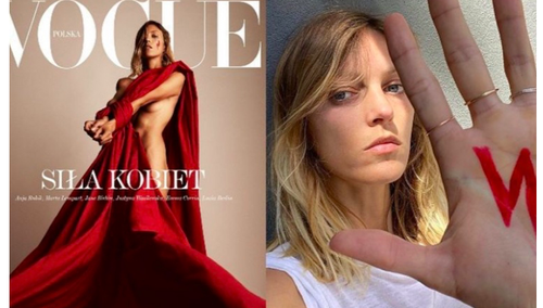 "Władza zniewala kobiety zakazem aborcji". Naga Rubik na okładce "Vogue Polska" żali się na swój los