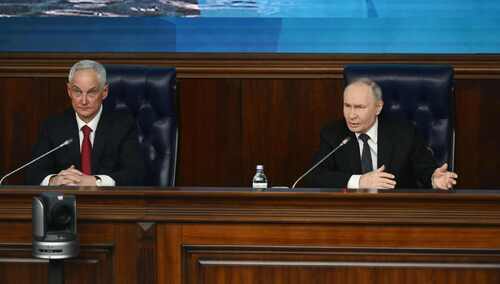  Andriej Biełousow (L) i Władimir Putin