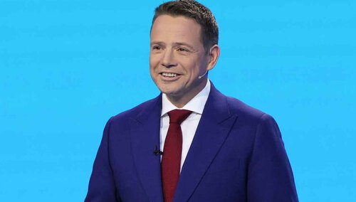 Rafał Trzaskowski podczas debaty w TVP
