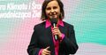 Łódź, 13.01.2024. Współprzewodnicząca partii Zieloni, posłanka i sekretarz stanu w Ministerstwie Klimatu i Środowiska Urszula Zielińska