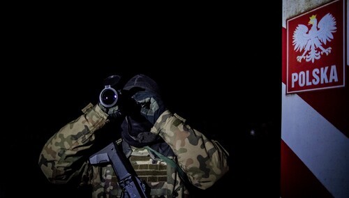 żołnierz WOT na granicy polsko - białoruskiej