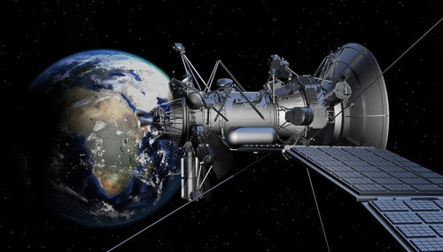 Sztuczny satelita ziemi. Ilustracja poglądowa