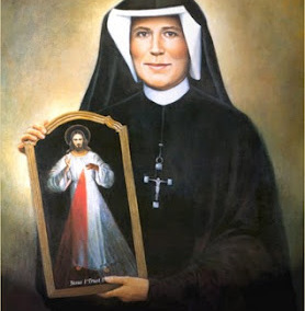 św. Faustyna Kowalska z ikoną Jezusa Miłosiernego