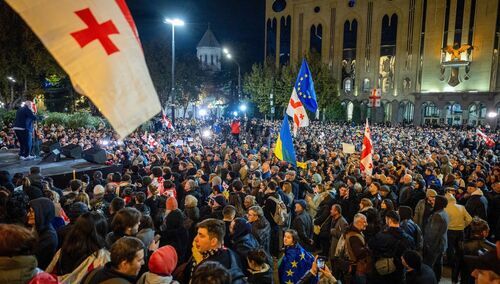 protesty w Tbilisi