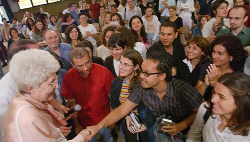 Chiara Lubich na spotkaniu Ruchu Focolari