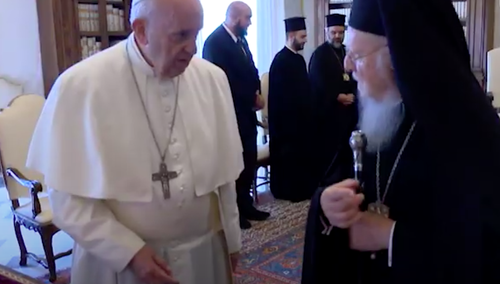 Od lewej: papież Franciszek, partriacha Bartłomiej