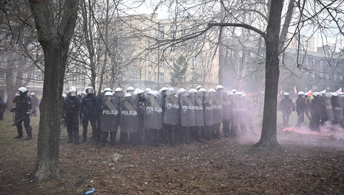 Policja podczas protestu rolników