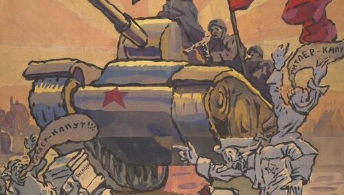 Radziecki plakat propagandowy z 1945 roku