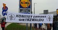 Protest pod jednym ze sklepów Lidl