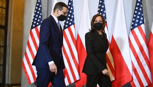Kamala Harris i Mateusz Morawiecki