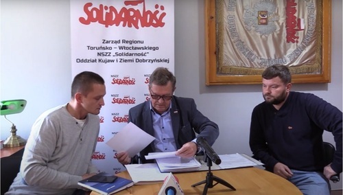 Przedstawiciele NSZZ "S" Regionu Toruńsko-Włocławskiego