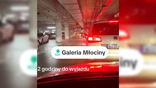 Zator w podziemnym parkingu Galerii Młociny