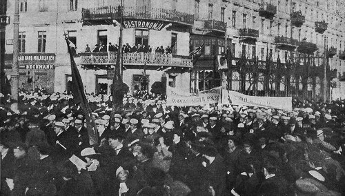 Pochód w Warszawie na cześć Józefa Piłsudskiego. Listopad1916