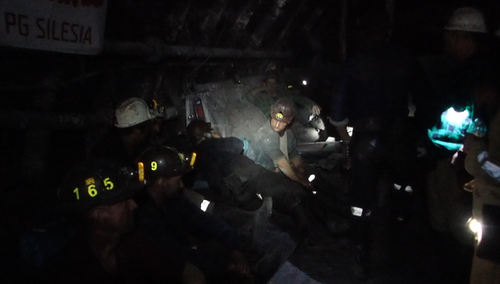 Protestujący w PG Silesia