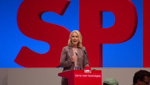 Manuela Schwesig na zjeździe SPD
