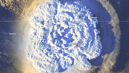 Wybuch podwodnego wulkanu w rejonie wysp Tonga