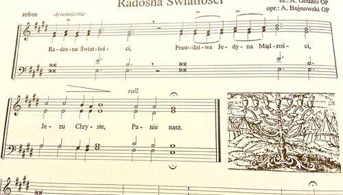 Strona ze śpiewnika "Niepojęta Trójco" t.1