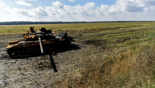 Zniszczony rosyjski czołg