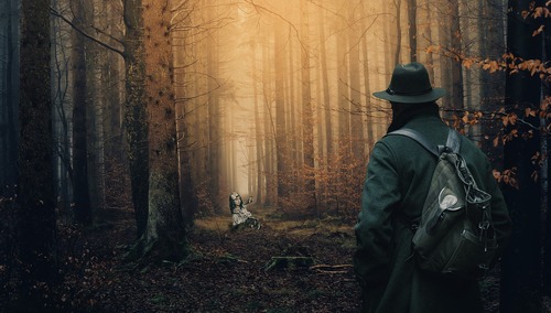 Dziecko w ciemnym lesie