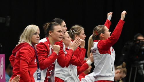  Zawodniczki reprezentacji Polski w meczu rundy wstępnej mistrzostw świata piłkarek ręcznych w ’s-Hertogenbosch z Tunezją