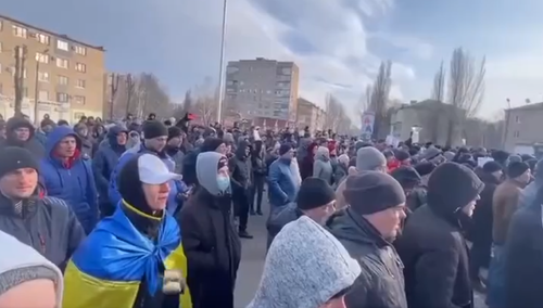 Wiec mieszkańców Melitpola