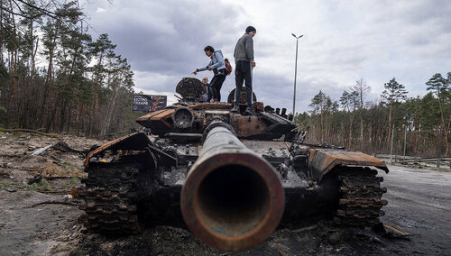 Zniszczony czołg rosyjski