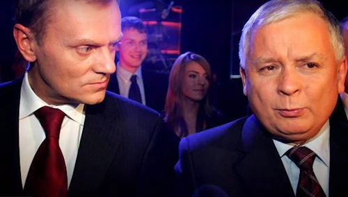 Donald Tusk i Lech Kaczyński