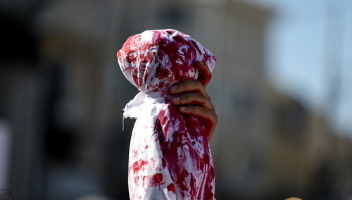 Protest izraelskich Arabów przeciwko wojnie w Strefie Gazy