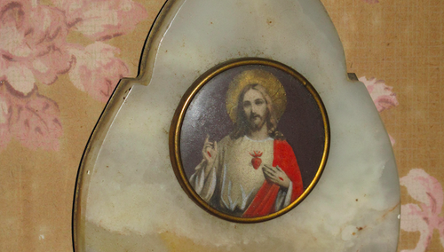 Kropielnica z wizerunkiem Najświętszego Serca Pana Jezusa