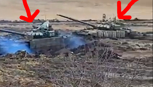 zakopane w błocie rosyjskie czołgi T-90