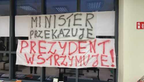 Protest pracowników PUP w Zielonej Górze