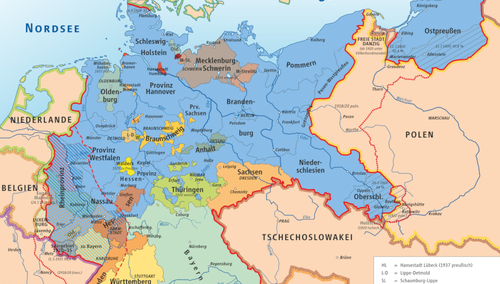 Mapa Niemiec w latach 1919-1937