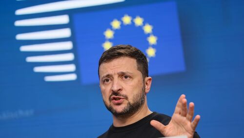 Wołodymyr Zełenski na konferencji prasowej