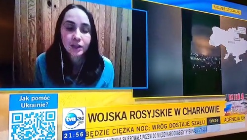Ukrainka dziękuje Andrzejowi Dudzie w TVN24