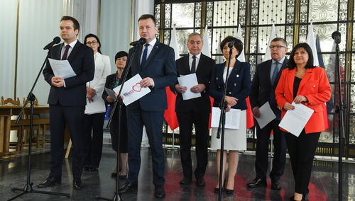 Politycy PiS na konferencji prasowej