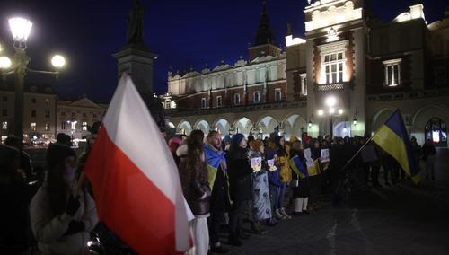Kraków. Demonstracja poparcia dla Ukrainy