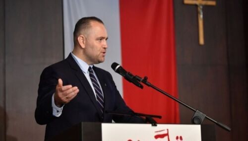 Karol Nawrocki w Sali BHP w Gdańsku