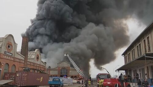 pożar hali na Przeróbce