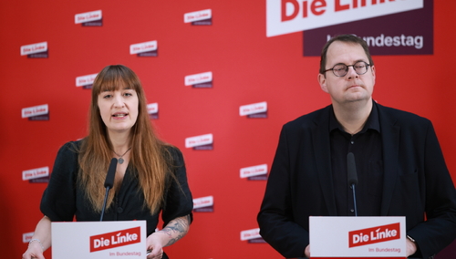 Liderzy Die Linke Heidi Reichinnek i Soeren Pellmann