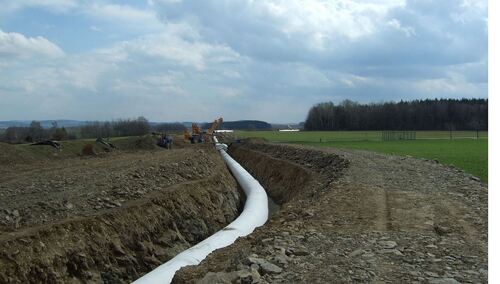 Rura gazociągu OPAL w pobliżu miejscowości Weißenborn/Erzgeb. w Niemczech