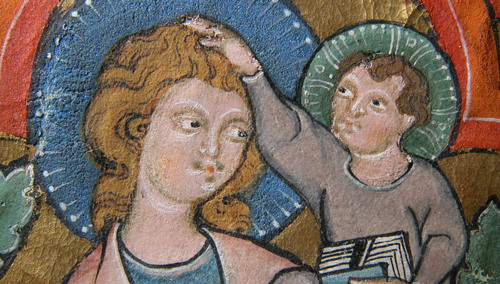 Manuskrypt z obrazem św. Krzysztofa i Chrystusa