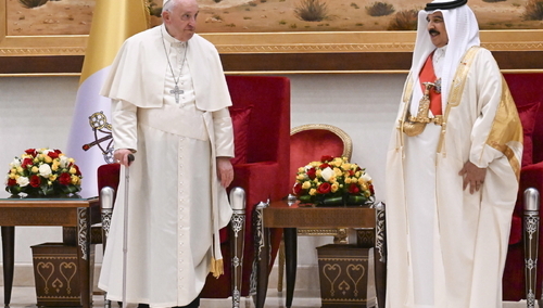 Papież Franciszek i król Hamad bin Isa Al Khalifa