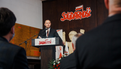 Wręczenie Krzyży Wolności i Solidarności, Gdańsk, Sala BHP