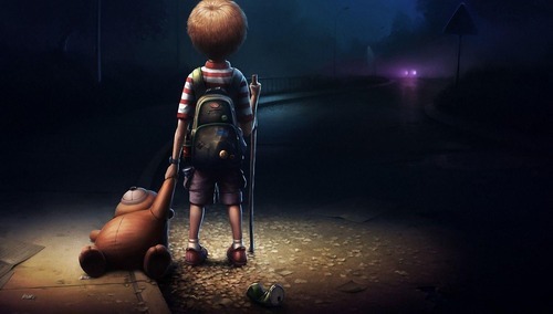 Smutny chłopiec. Ilustracja poglądowa