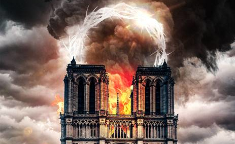 Plakat do filmu "Notre Dame płonie"
