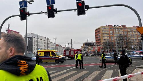 Miejsce wypadku na Placu Rodła w Szczecinie
